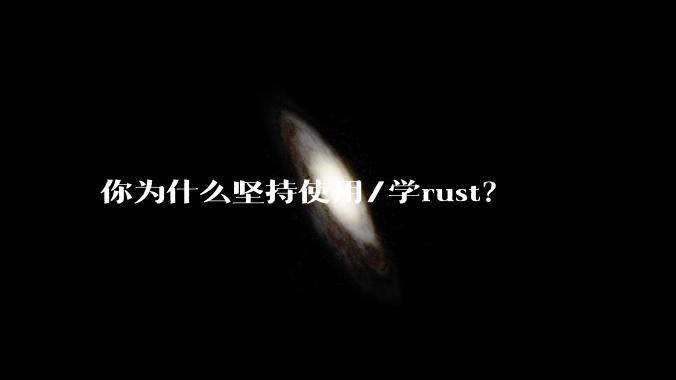 你为什么坚持使用/学rust？